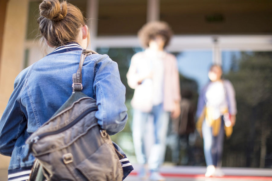 Young students on campus