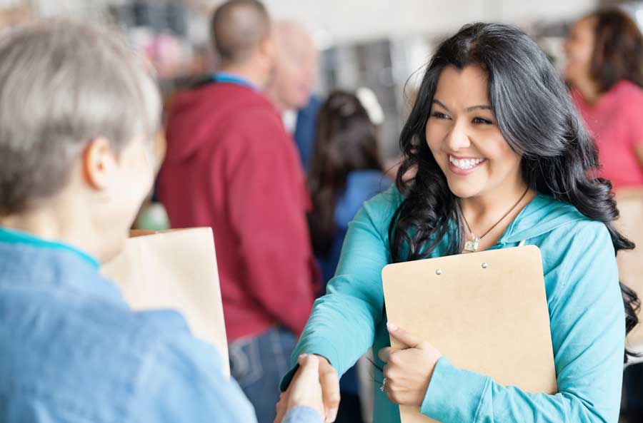 Career woman with clipboard